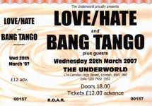 Love/Hate ticket