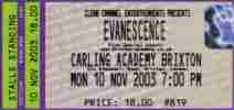 Evanescence ticket